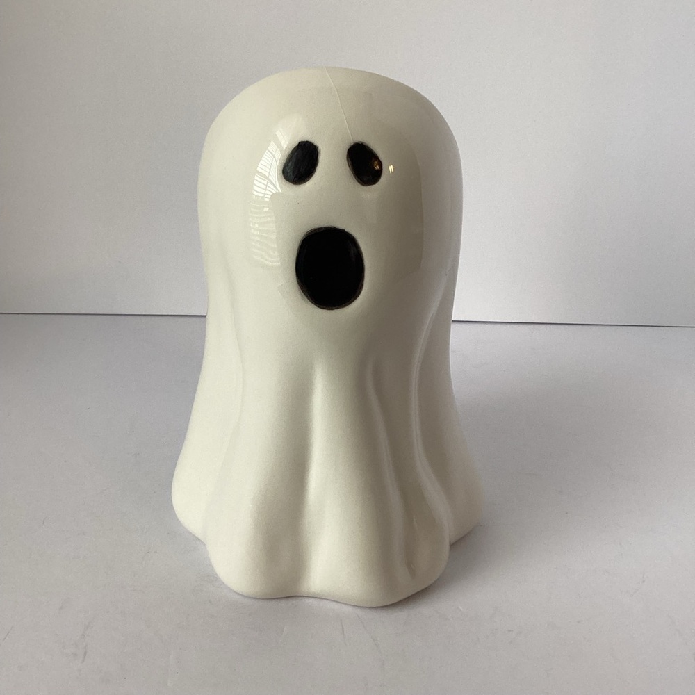 HALLOWEEN: ghost ceramic kitchen utensil holder or vase
